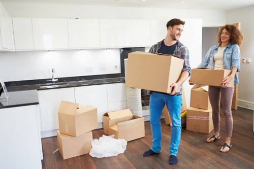 Commercial packing services in Camdentown preparing office equipment for relocation