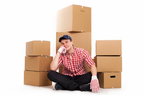 Furniture and workstation setup during office removals in Camdentown
