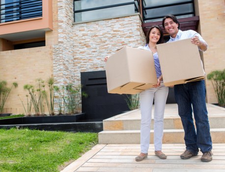 Professional mover completing a secure delivery with care